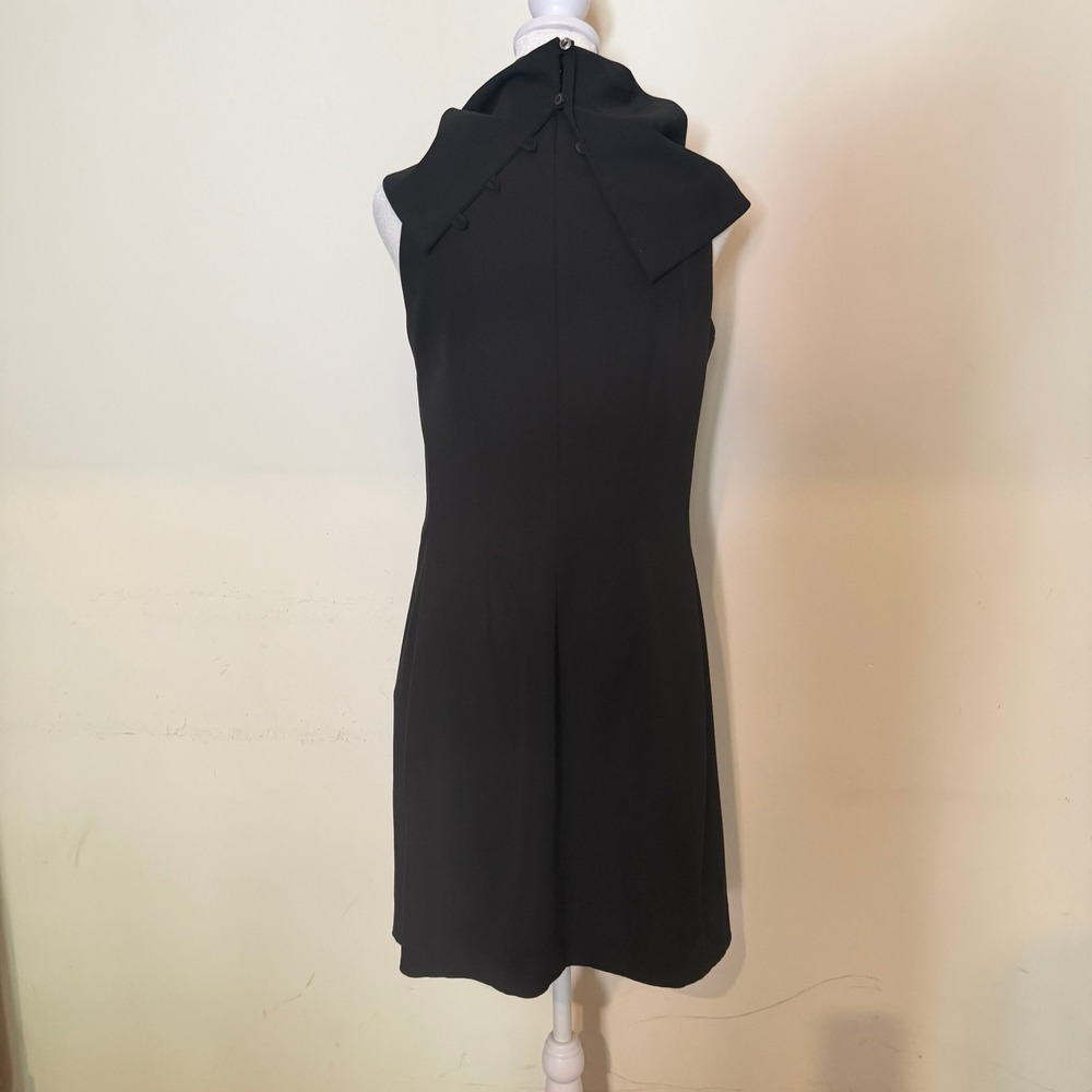 Malloni Italian Pleated Cowl Neck Sleeveless Dress Black IT 42 US 6 - Picture 4 of 11